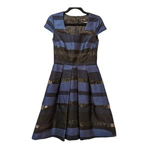 PS Paul Smith Blue Black Sheer Dress 2017 Autumn Winter Collection Size 40
